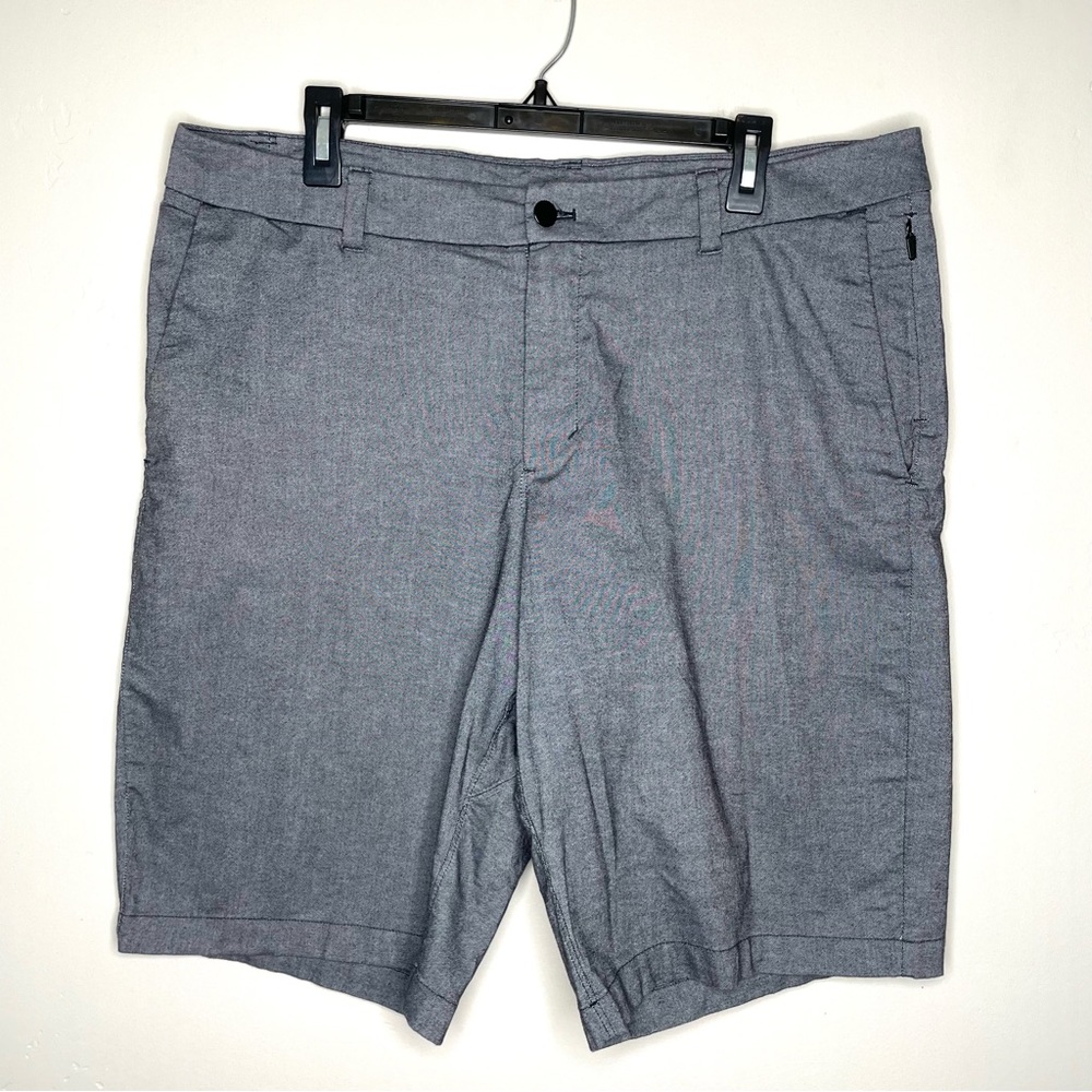 Lululemon Commission Shorts Blue Gray 36 Men’s 11” Inseam Qwick Oxford Chinos